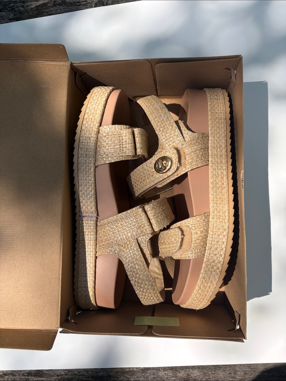 A New Day- Natural Woven Platform Sandals Sz 11 - Picture 8 of 9